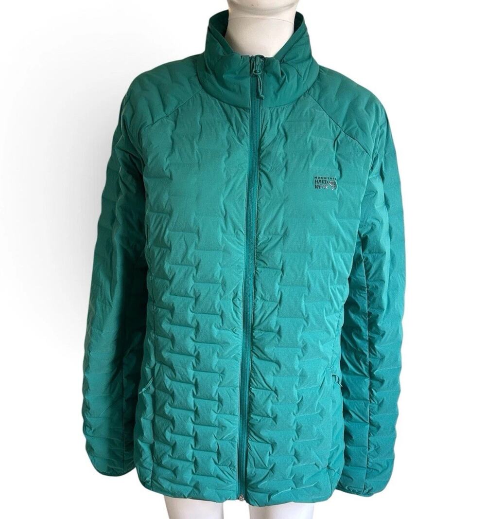 Mountain Hardwear Stretchdown Light Jacket Womens XL Green 700 Fill Down Puffer
